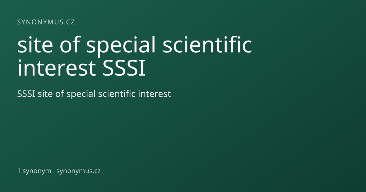 Náhled odkazu: site of special scientific interest SSSI