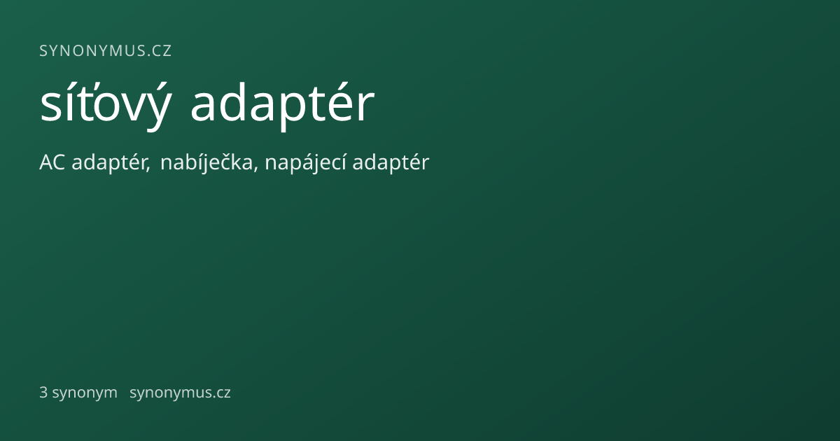 Náhled odkazu: síťový adaptér