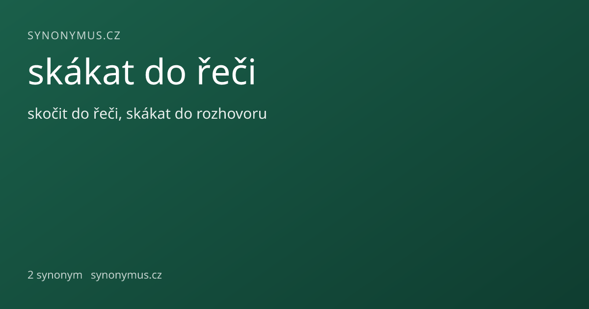Náhled odkazu: skákat do řeči