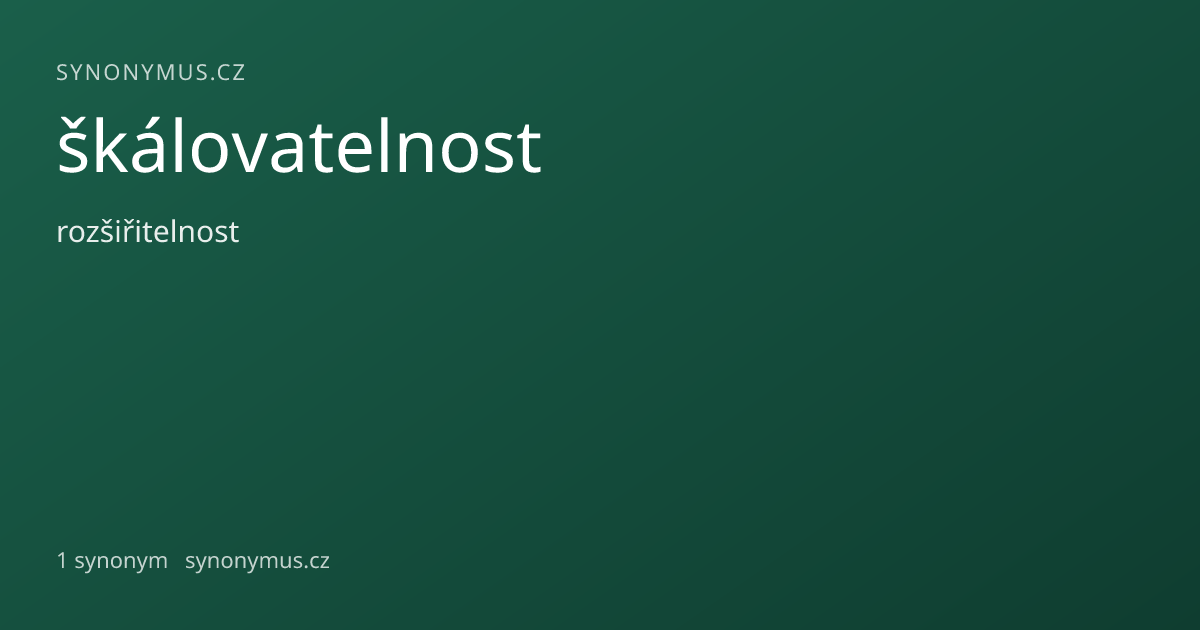 Náhled odkazu: škálovatelnost
