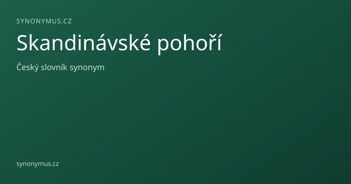 Náhled odkazu: Skandinávské pohoří