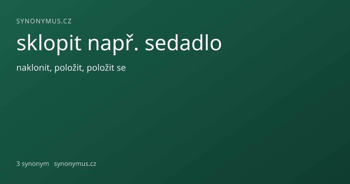 Náhled odkazu: sklopit např. sedadlo