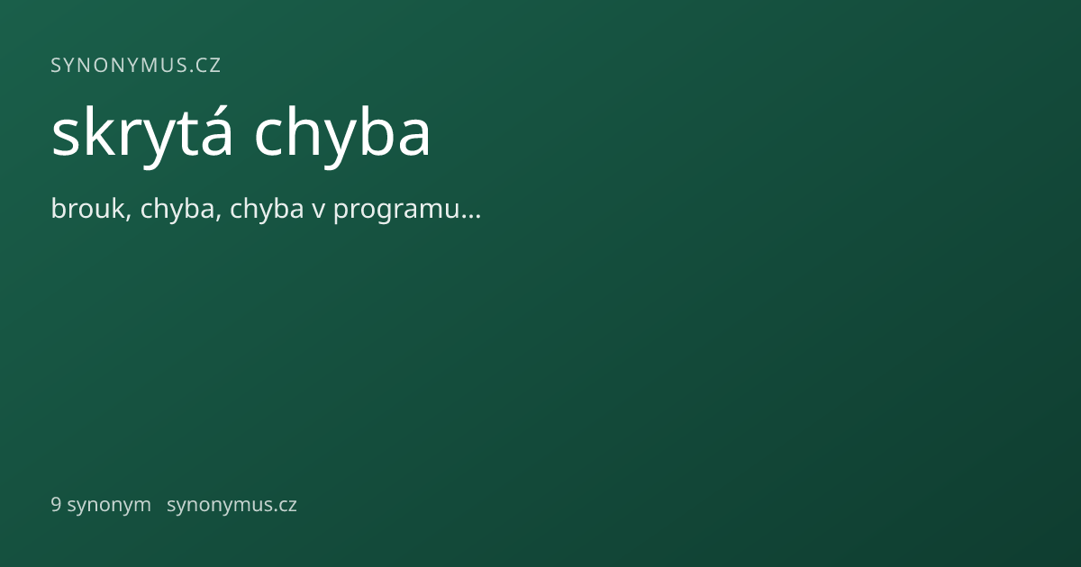 Náhled odkazu: skrytá chyba