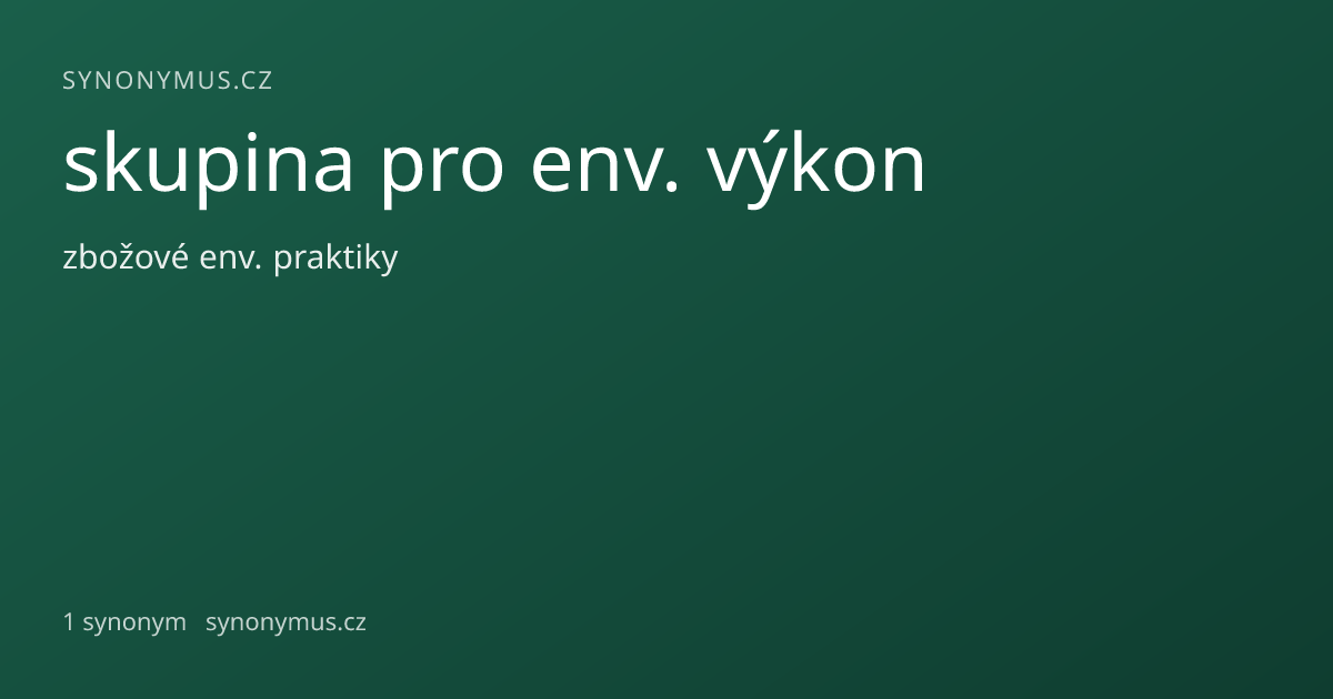 Náhled odkazu: skupina pro env. výkon
