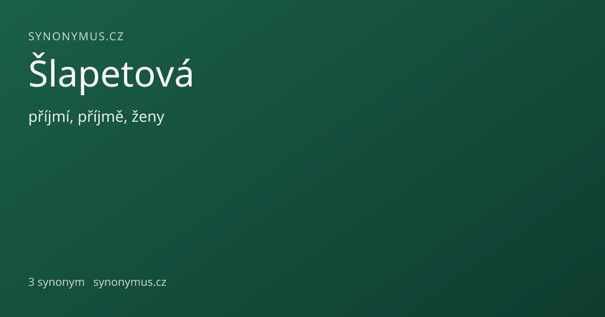 Náhled odkazu: Šlapetová