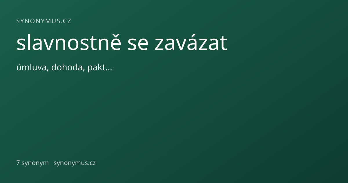 Náhled odkazu: slavnostně se zavázat