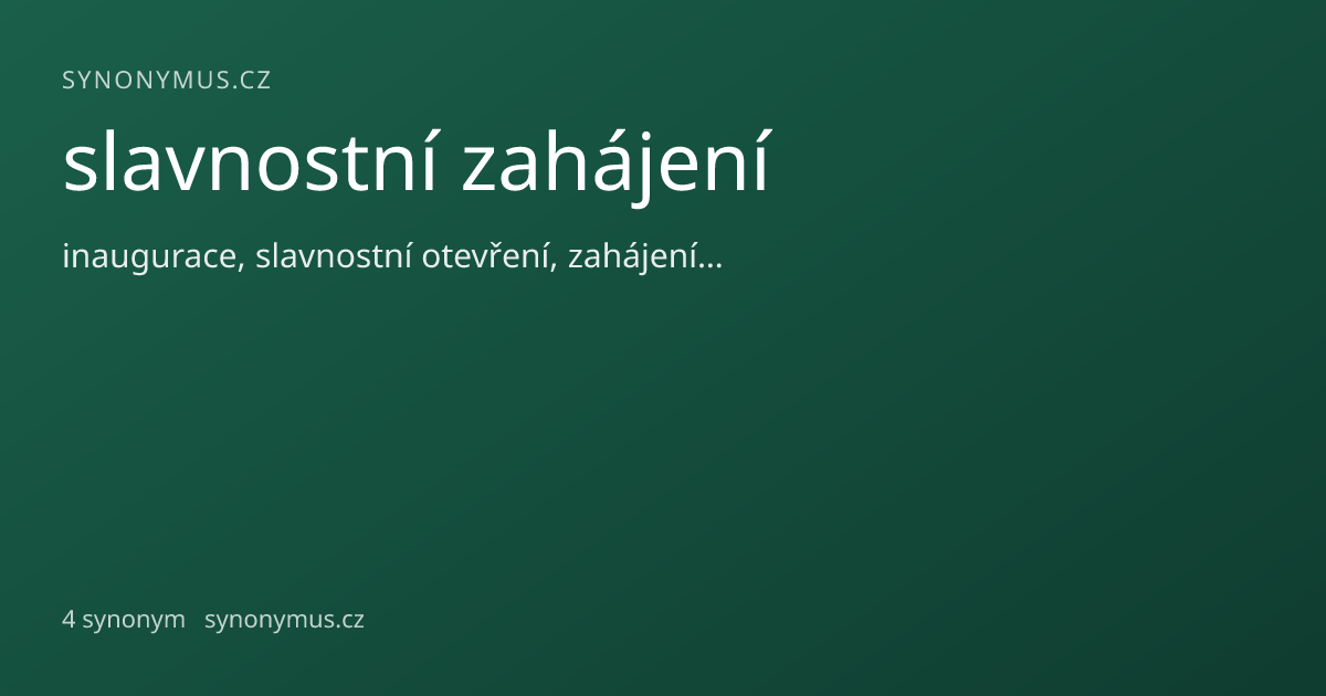 Náhled odkazu: slavnostní zahájení