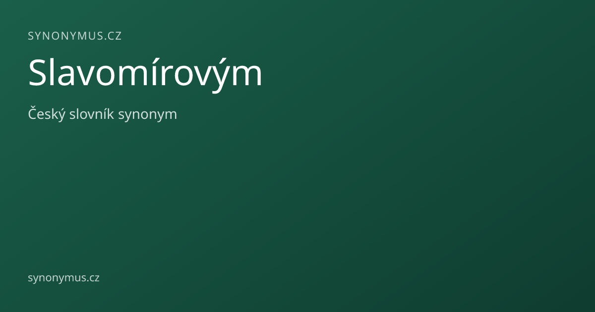 Náhled odkazu: Slavomírovým