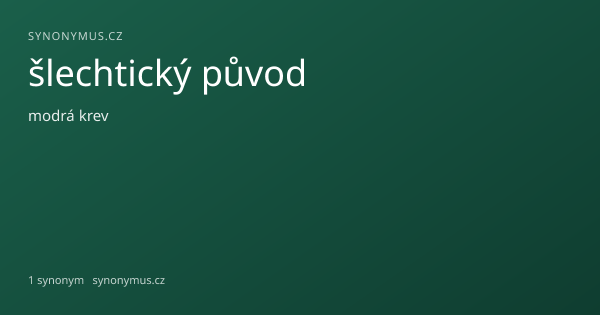 Náhled odkazu: šlechtický původ