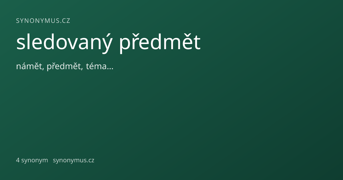 Náhled odkazu: sledovaný předmět