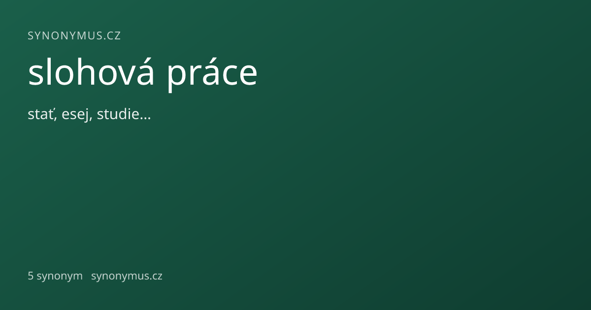 Náhled odkazu: slohová práce