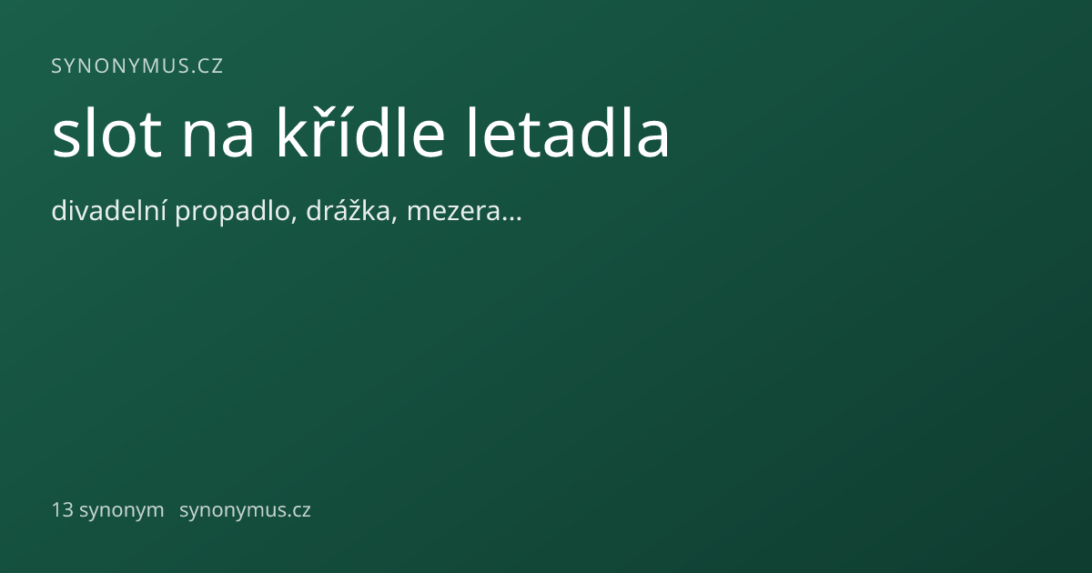 Náhled odkazu: slot na křídle letadla