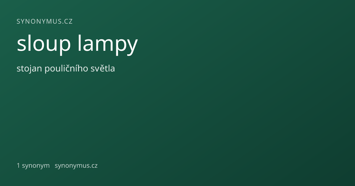 Náhled odkazu: sloup lampy