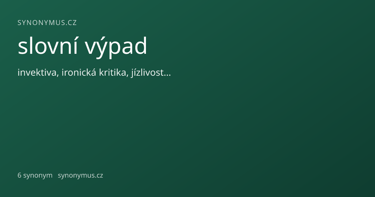 Náhled odkazu: slovní výpad