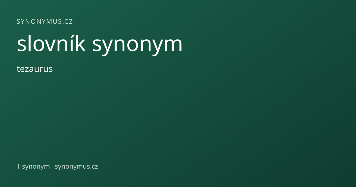 Náhled odkazu: slovník synonym