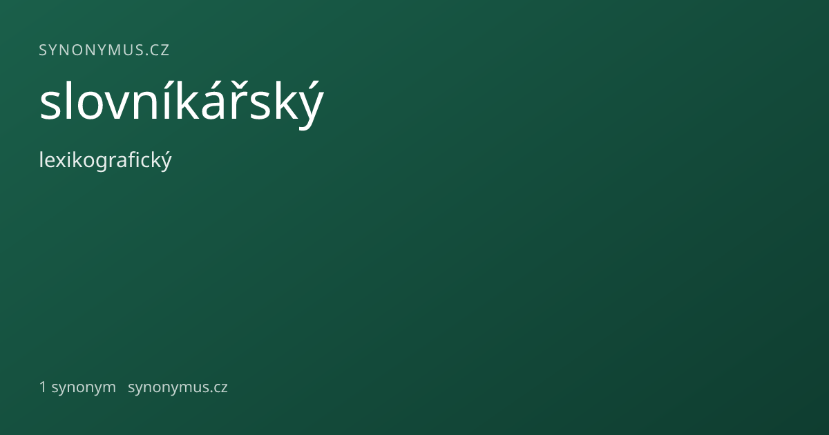 Náhled odkazu: slovníkářský