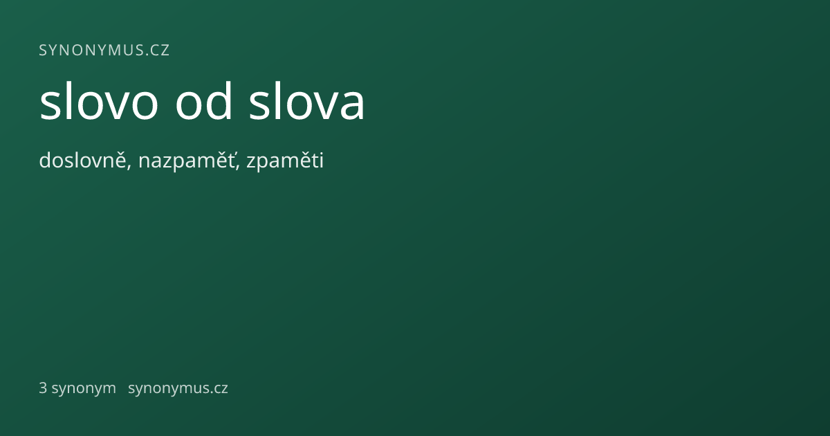 Náhled odkazu: slovo od slova