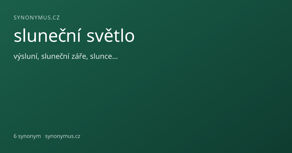 Náhled odkazu: sluneční světlo