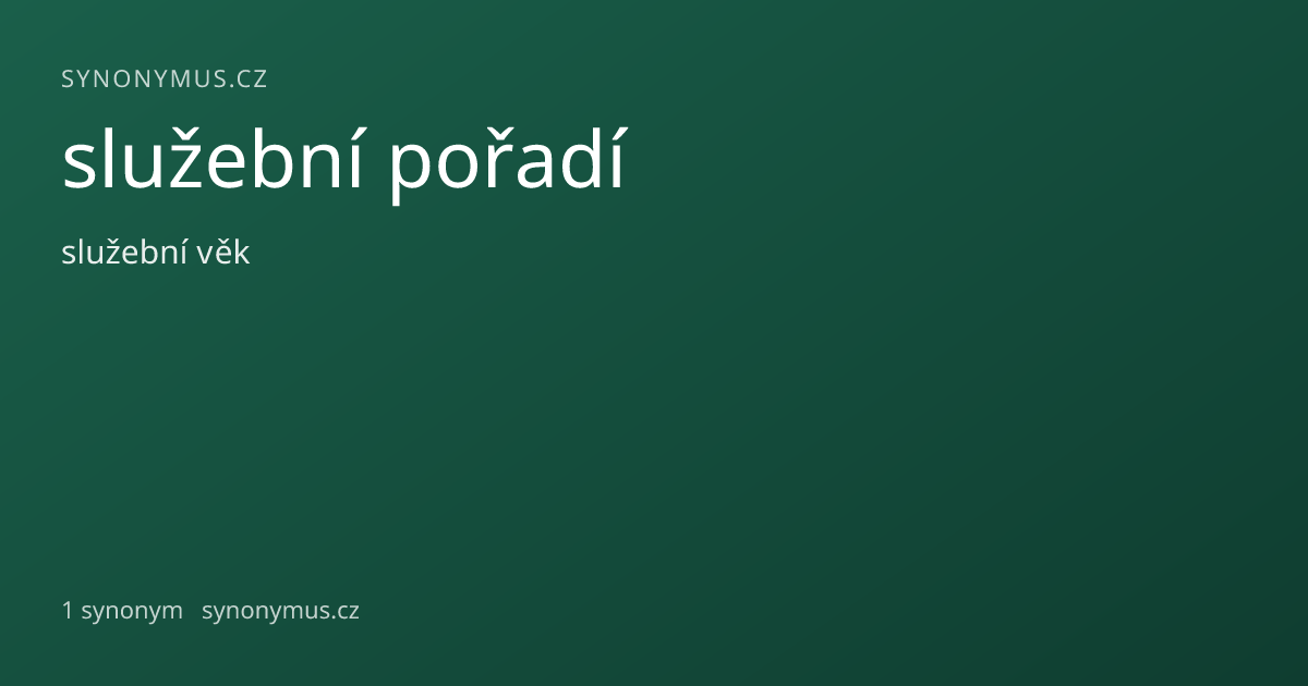 Náhled odkazu: služební pořadí