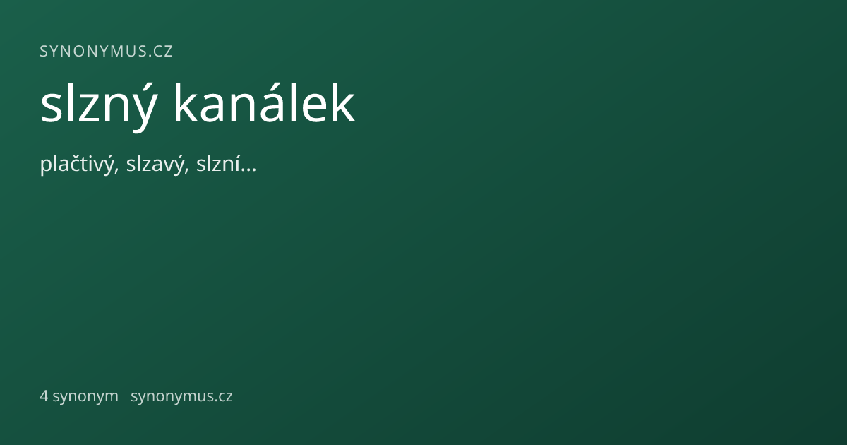 Náhled odkazu: slzný kanálek