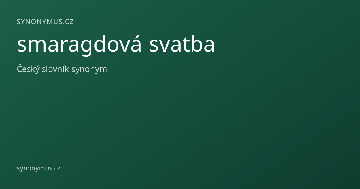 Náhled odkazu: smaragdová svatba