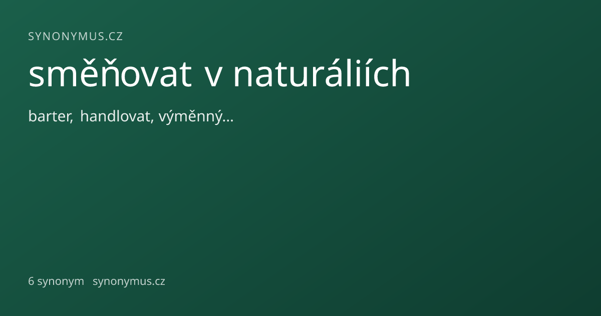 Náhled odkazu: směňovat v naturáliích