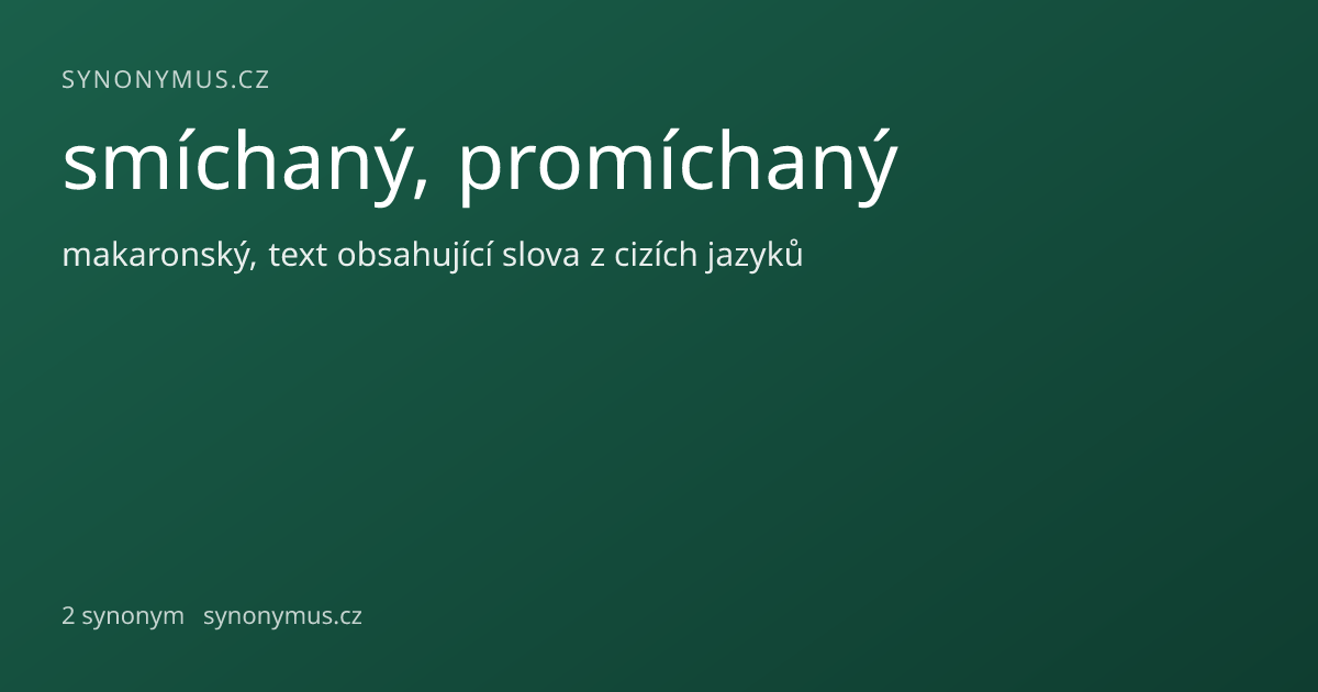 Náhled odkazu: smíchaný, promíchaný
