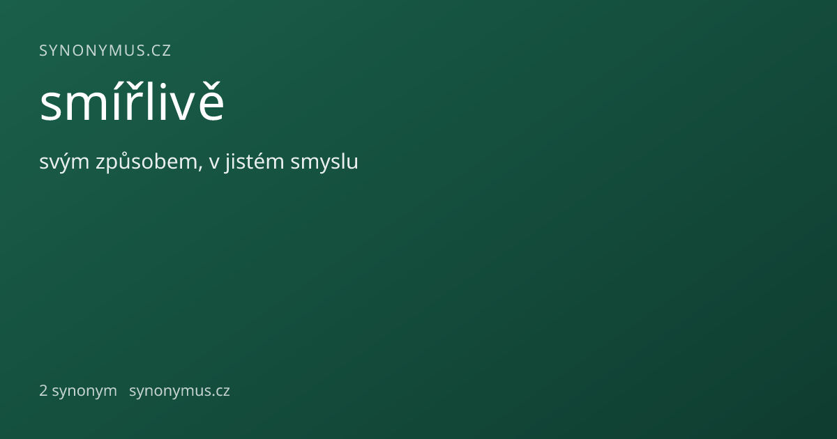 Náhled odkazu: smířlivě