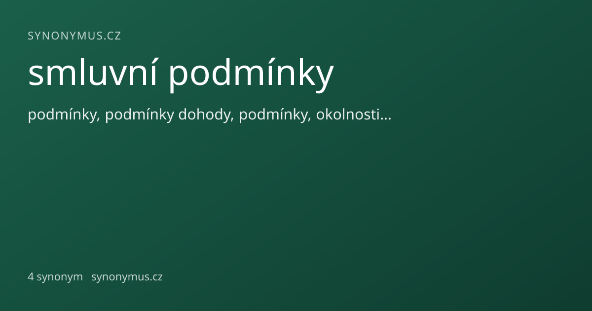 Náhled odkazu: smluvní podmínky