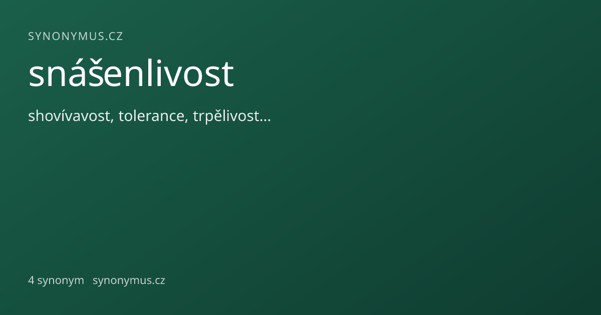 Náhled odkazu: snášenlivost