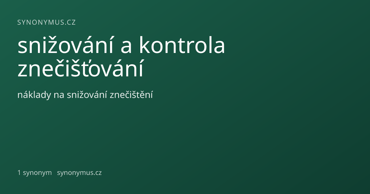 Náhled odkazu: snižování a kontrola znečišťování