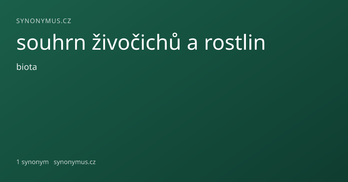 Náhled odkazu: souhrn živočichů a rostlin