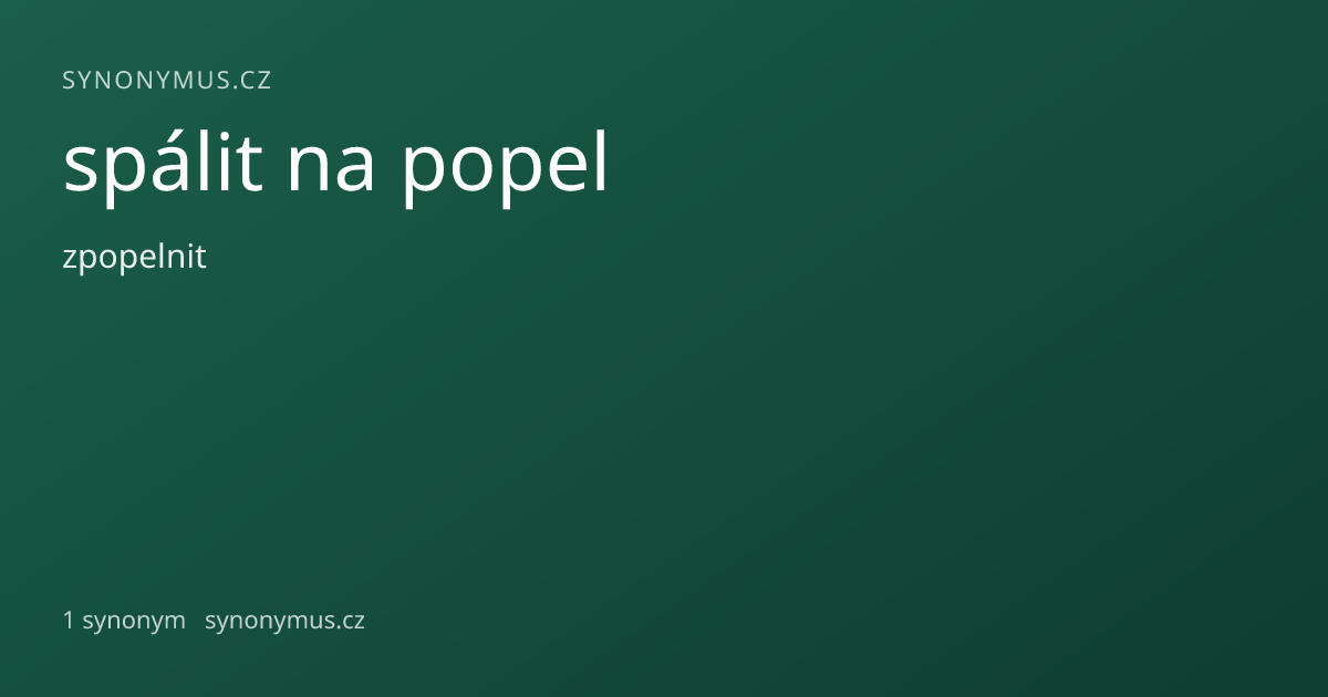 Náhled odkazu: spálit na popel