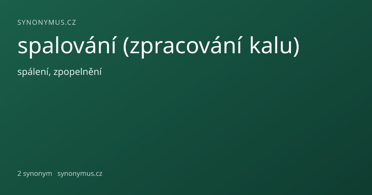 Náhled odkazu: spalování (zpracování kalu)
