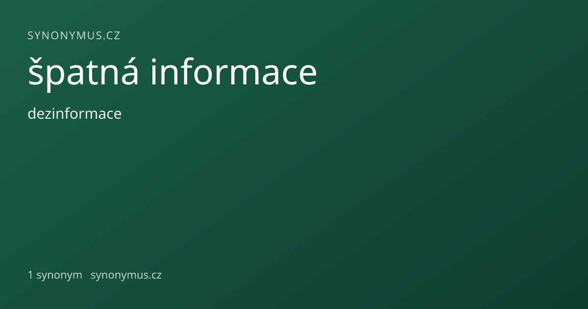 Náhled odkazu: špatná informace