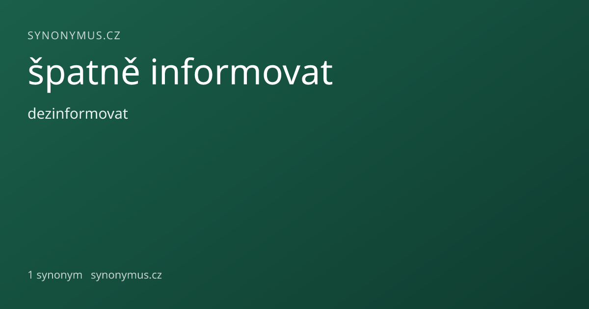 Náhled odkazu: špatně informovat