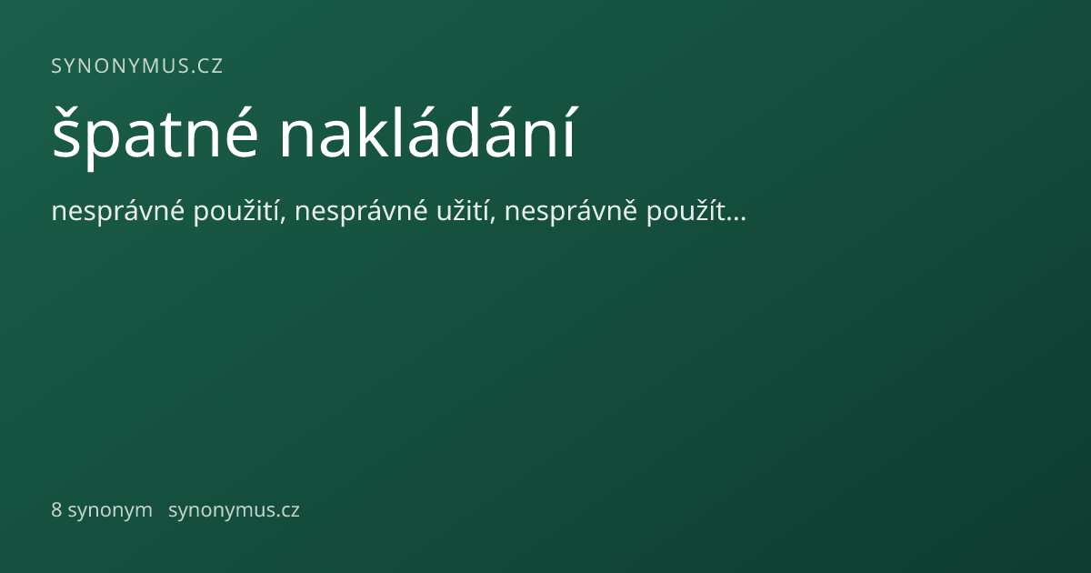 Náhled odkazu: špatné nakládání