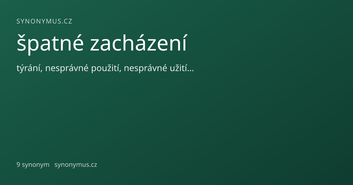 Náhled odkazu: špatné zacházení