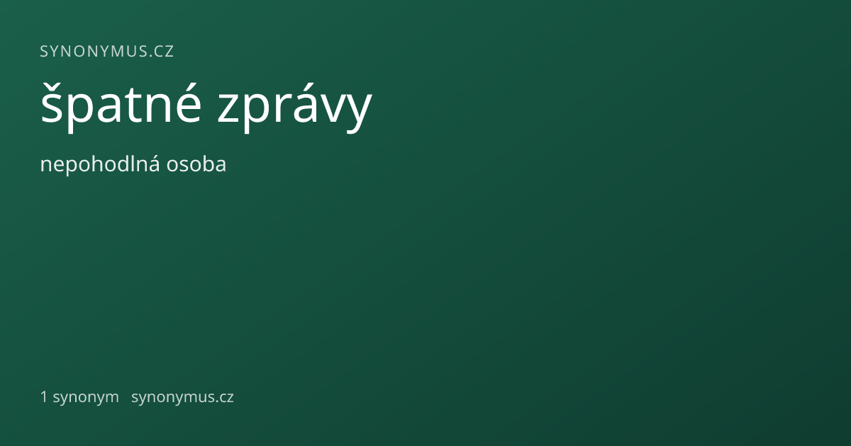 Náhled odkazu: špatné zprávy