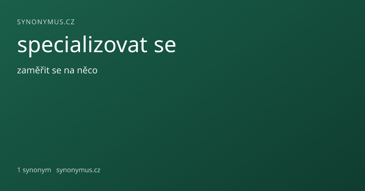 Náhled odkazu: specializovat se