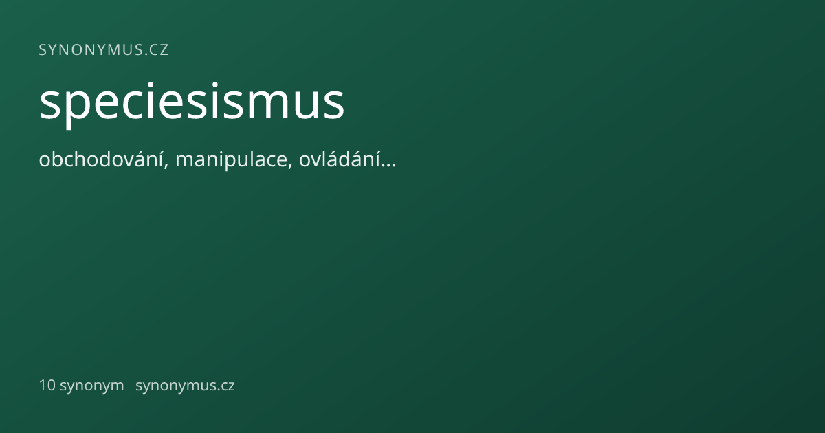 Náhled odkazu: speciesismus