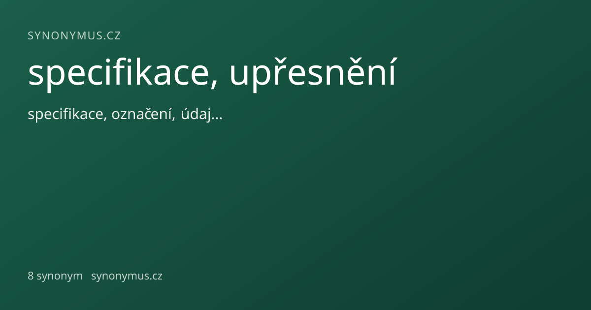 Náhled odkazu: specifikace, upřesnění