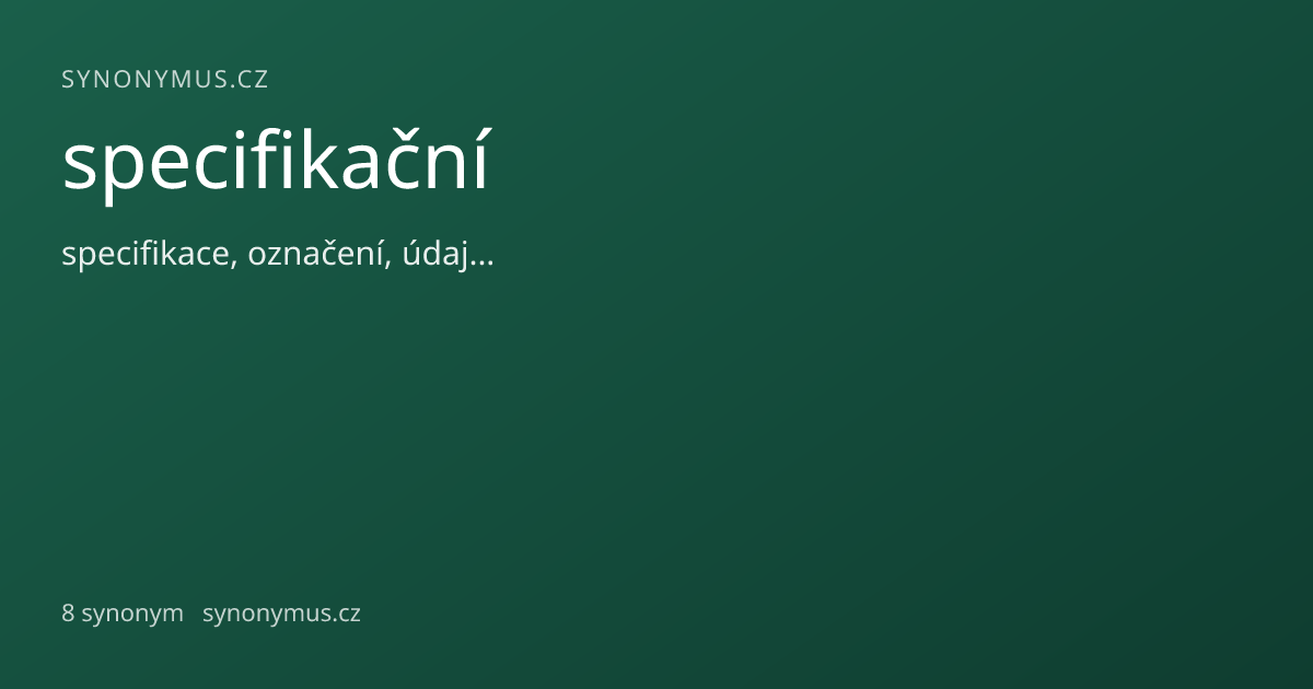 Náhled odkazu: specifikační