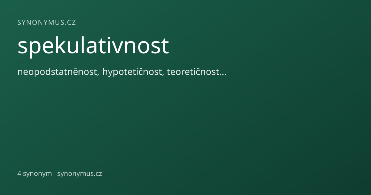 Náhled odkazu: spekulativnost