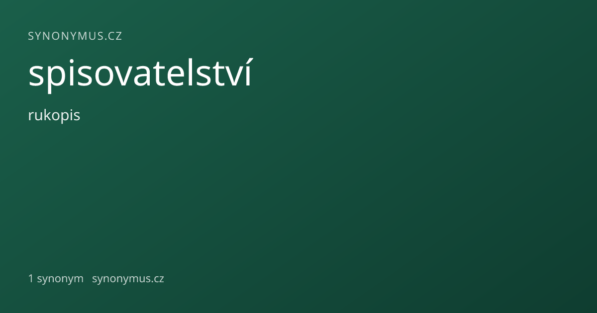 Náhled odkazu: spisovatelství
