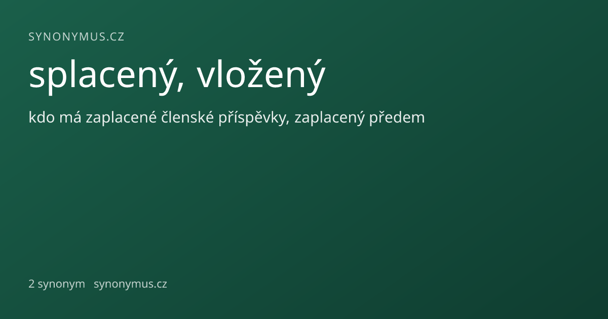 Náhled odkazu: splacený, vložený