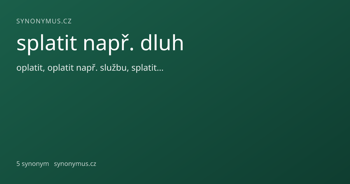 Náhled odkazu: splatit např. dluh