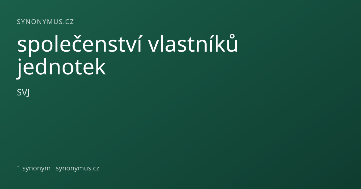 Náhled odkazu: společenství vlastníků jednotek