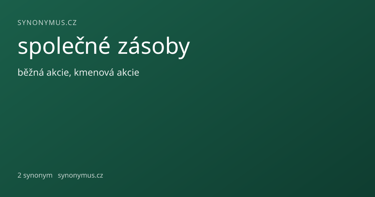 Náhled odkazu: společné zásoby