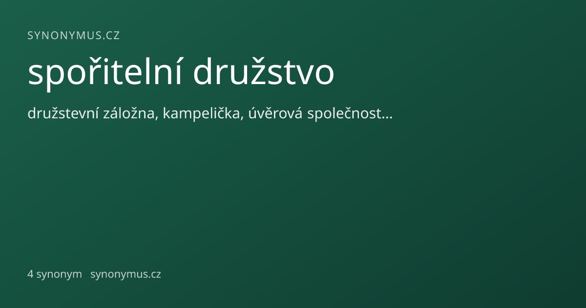 Náhled odkazu: spořitelní družstvo